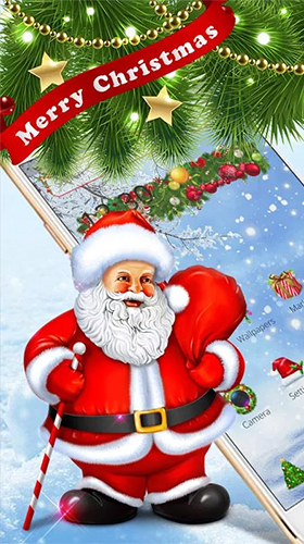 Christmas Santa para Android baixar grátis. O papel de parede animado Papai  Noel de Android.