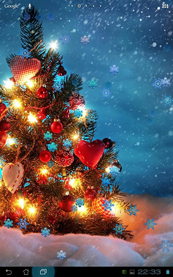 Christmas snowflakes - бесплатно скачать живые обои на Андроид телефон или планшет.