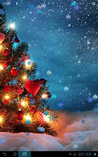 Christmas snowflakes für Android spielen. Live Wallpaper Weihnachtliche Schneeflocken kostenloser Download.