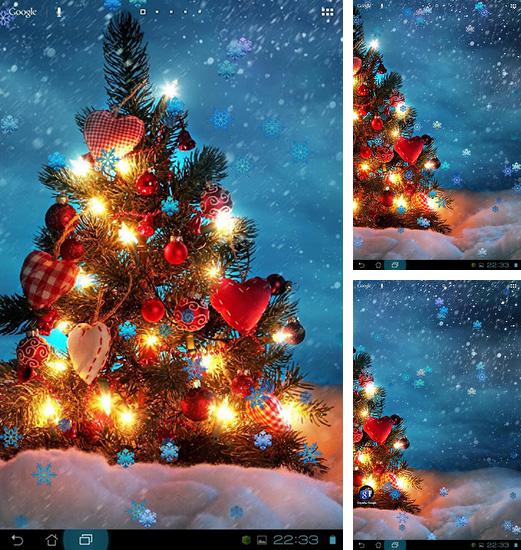 Kostenloses Android-Live Wallpaper Weihnachtliche Schneeflocken. Vollversion der Android-apk-App Christmas snowflakes für Tablets und Telefone.
