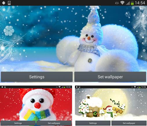 Kostenloses Android-Live Wallpaper Weihnachts Schneemann. Vollversion der Android-apk-App Christmas snowman für Tablets und Telefone.