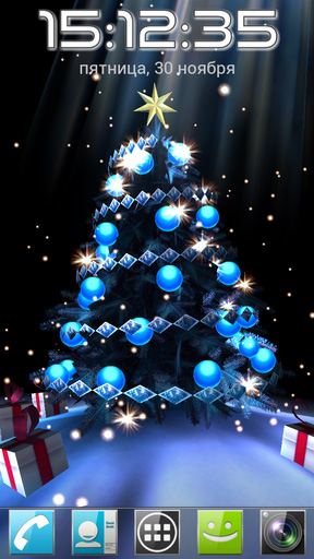Christmas tree 3D für Android spielen. Live Wallpaper Weihnachtsbaum 3D kostenloser Download.