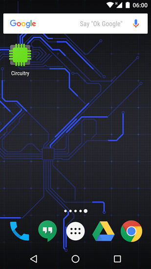 Screenshots of the Circuitry for Android tablet, phone.