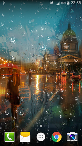 Écrans de City rain pour tablette et téléphone Android.
