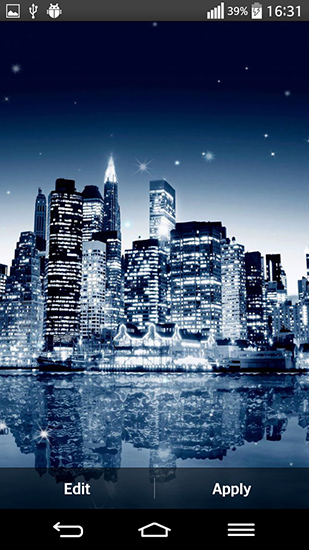 Écrans de City skyline pour tablette et téléphone Android.