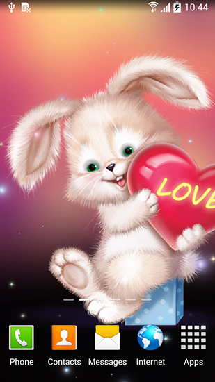 Écrans de Cute bunny pour tablette et téléphone Android.