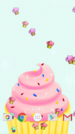 Écrans de Cute cupcakes pour tablette et téléphone Android.