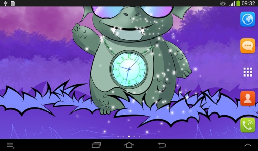 Cute dragon: Clock - скриншоты живых обоев для Android.