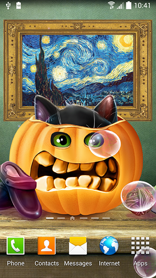 Écrans de Cute Halloween pour tablette et téléphone Android.