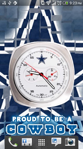 Kostenloses Android-Live Wallpaper Cowboys von Dallas: Die Uhr. Vollversion der Android-apk-App Dallas Cowboys: Watch für Tablets und Telefone.