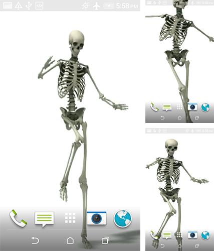 Kostenloses Android-Live Wallpaper Tanzendes Skelett. Vollversion der Android-apk-App Dancing skeleton für Tablets und Telefone.