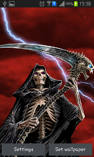 Écrans de Dark death pour tablette et téléphone Android.