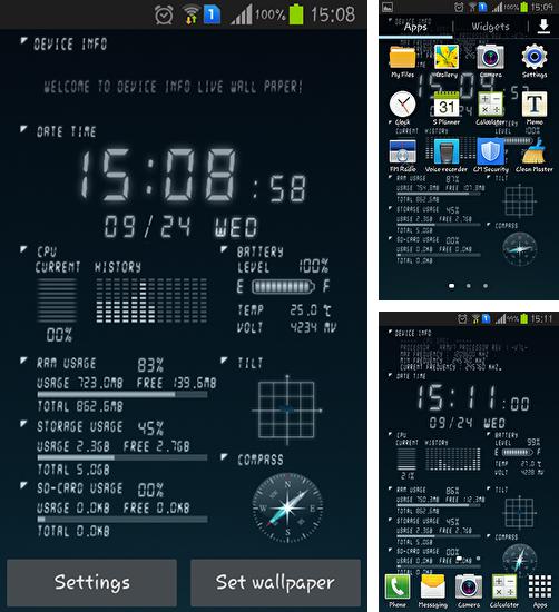 Download live wallpaper Device info for Android. Get full version of Android apk livewallpaper Device info for tablet and phone.