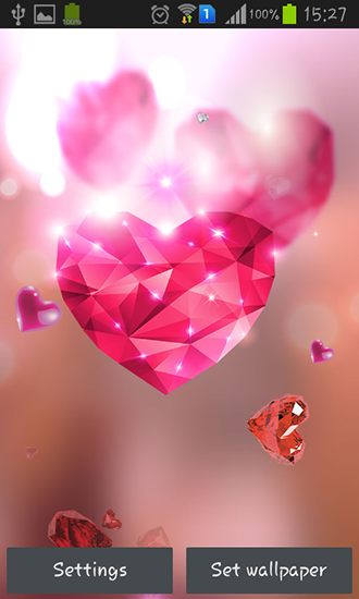 Télécharger le fond d'écran animé gratuit Coeurs de diamant. Obtenir la version complète app apk Android Diamond hearts by Live wallpaper HQ pour tablette et téléphone.