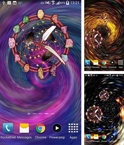 Kostenloses Android-Live Wallpaper Traumfänger: Uhr. Vollversion der Android-apk-App Dreamcatcher: Clock für Tablets und Telefone.