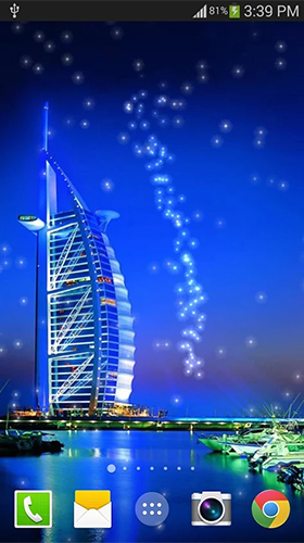 Écrans de Dubai night by live wallpaper HongKong pour tablette et téléphone Android.