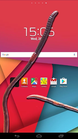 Earthworm in phone für Android spielen. Live Wallpaper Erdwurm im Telefon kostenloser Download.