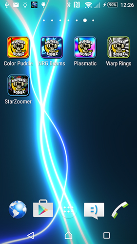 Screenshots of the Energy beams for Android tablet, phone.