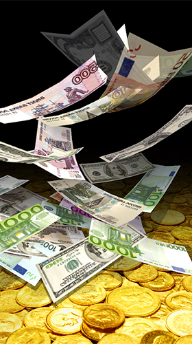 Falling money 3D live wallpaper for Android. Falling money 3D free download  for tablet and phone.