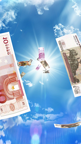 Falling money 3D für Android spielen. Live Wallpaper Geldregen 3D kostenloser Download.