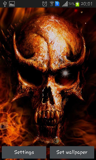 Écrans de Fire skulls pour tablette et téléphone Android.