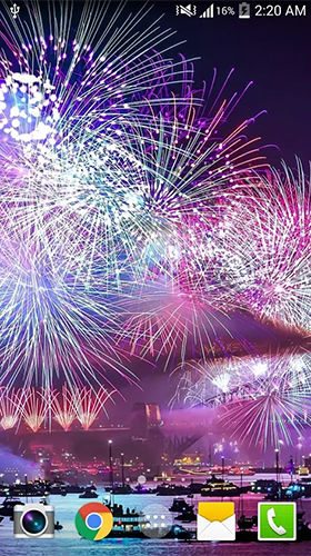 Screenshots von Fireworks by live wallpaper HongKong für Android-Tablet, Smartphone.