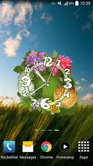 Flower clock für Android spielen. Live Wallpaper Blumenuhr kostenloser Download.