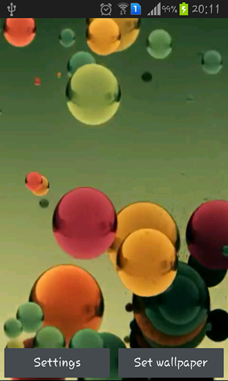 Flying colored balls