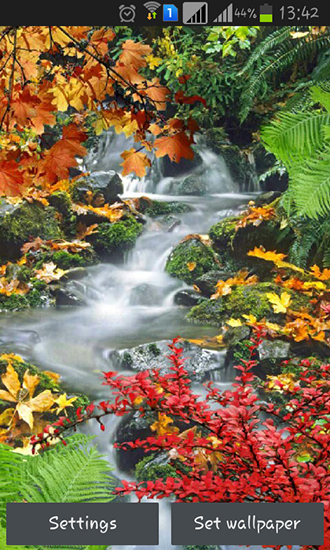 Forest, waterfall, lake für Android spielen. Live Wallpaper Wald, Wasserfall, See kostenloser Download.