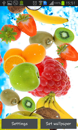 Écrans de Fruits pour tablette et téléphone Android.