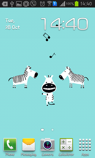 Fondos de pantalla animados a Funny zebra para Android. Descarga gratuita fondos de pantalla animados Cebra divertida.