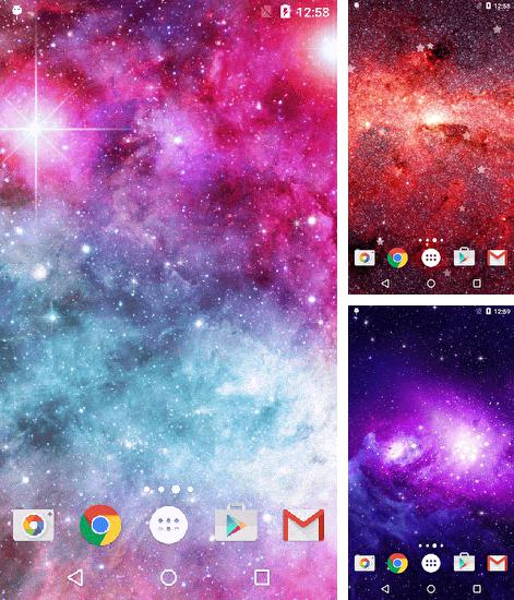 Zusätzlich zum Live Wallpaper Katze in der Schachtel für Android Mobiltelefone und Tablets, können Sie auch Galaxy, Galaxie kostenlos herunterladen.