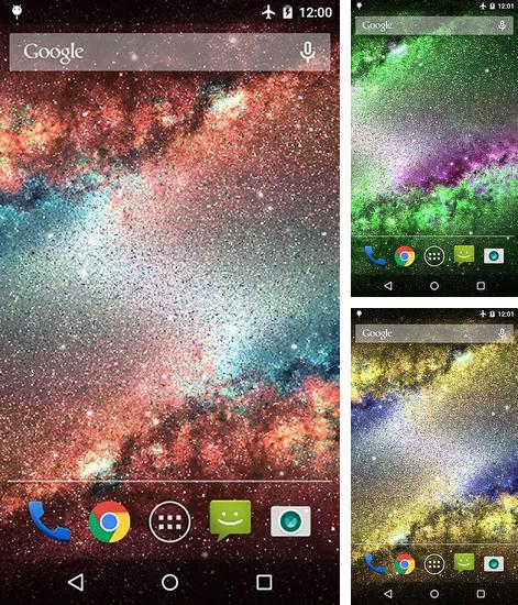 Zusätzlich zum Live Wallpaper Blaue Liebe für Android Mobiltelefone und Tablets, können Sie auch Galaxy dust, Galaktischer Staub kostenlos herunterladen.