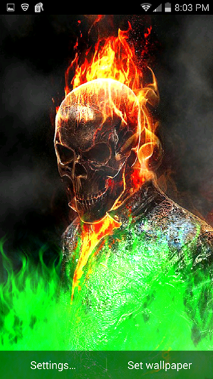 Ghost rider: Fire flames live wallpaper for Android. Ghost ...