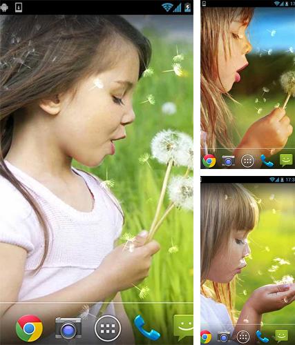 Girl and dandelion - бесплатно скачать живые обои на Андроид телефон или планшет.