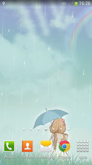 Écrans de Girl and rainy day pour tablette et téléphone Android.