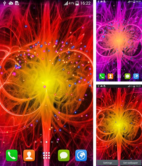 Zusätzlich zum Live Wallpaper Halloween: Spinne für Android Mobiltelefone und Tablets, können Sie auch Glitter by Live T-Me, Glitzer kostenlos herunterladen.