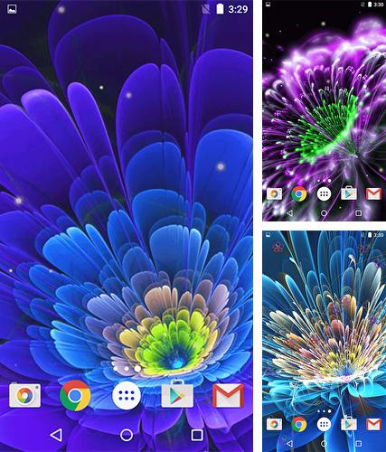 Kostenloses Android-Live Wallpaper Leuchtende Blumen. Vollversion der Android-apk-App Glowing flowers by Free Wallpapers and Backgrounds für Tablets und Telefone.