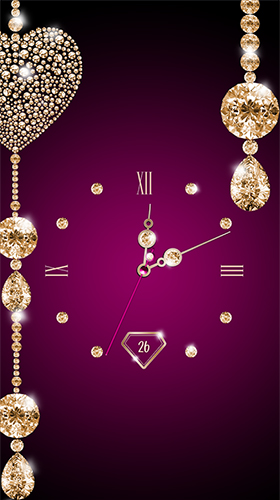 Screenshots of the Gold and diamond clock for Android tablet, phone.