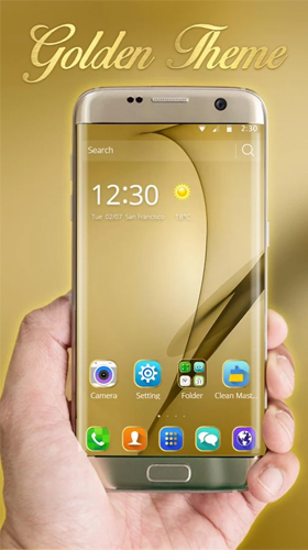 Gold theme for Samsung Galaxy S8 Plus - бесплатно скачать живые обои на Андроид телефон или планшет.