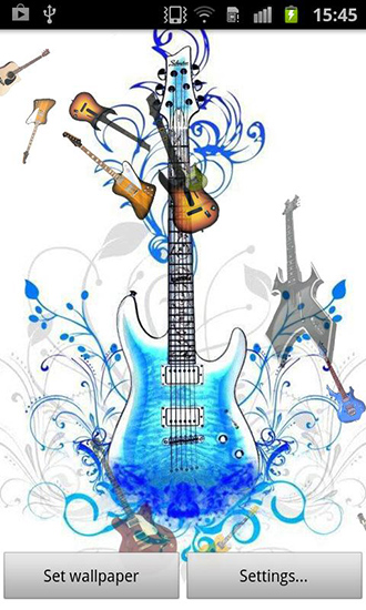 Guitar für Android spielen. Live Wallpaper Gitarre kostenloser Download.