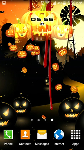 Halloween: Clock - скриншоты живых обоев для Android.