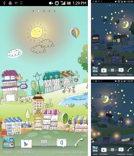 Télécharger le fond d'écran animé gratuit Ville dessinée   . Obtenir la version complète app apk Android Hand-drawn city pour tablette et téléphone.