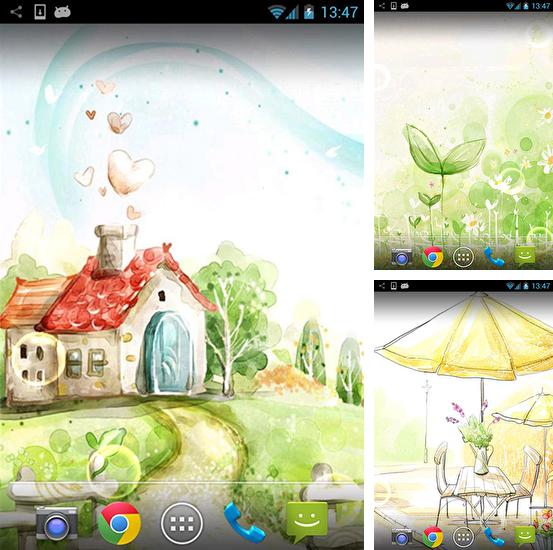 Zusätzlich zum Live Wallpaper Schöner See für Android Mobiltelefone und Tablets, können Sie auch Hand painted, Von Hand gezeichnet kostenlos herunterladen.
