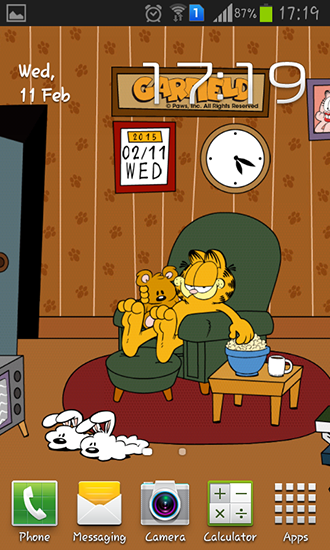 Descarga gratuita fondos de pantalla animados Dulce Hogar: Garfield para Android. Consigue la versión completa de la aplicación apk de Home sweet: Garfield para tabletas y teléfonos Android.