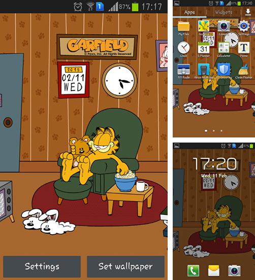 Дополнительно к живым обоям на Андроид телефоны и планшеты Ландыши, вы можете также бесплатно скачать заставку Home sweet: Garfield.