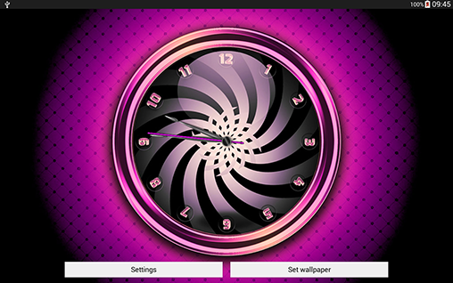 Screenshots of the Hypno clock for Android tablet, phone.