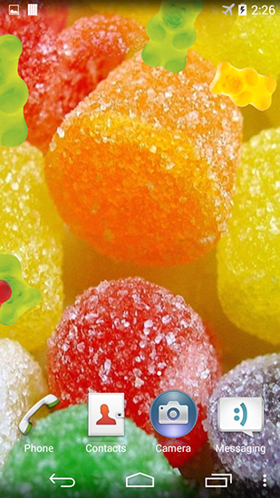 Écrans de Jelly and candy pour tablette et téléphone Android.