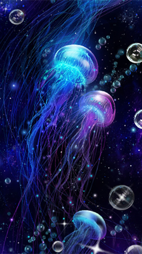 Luminous jellyfish HD für Android spielen. Live Wallpaper Leuchtende Qualle HD kostenloser Download.