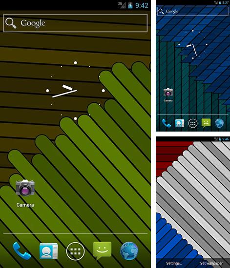 Zusätzlich zum Live Wallpaper Neugierige Katze für Android Mobiltelefone und Tablets, können Sie auch Mad stripes, Magische Streifen kostenlos herunterladen.